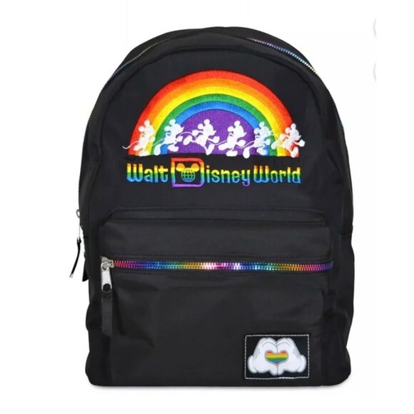 WALT DISNEY WORLD RAINBOW COLLECTIONS EMBROIDERED BACKPACK MICKEY MOUSE - Picture 1 of 13
